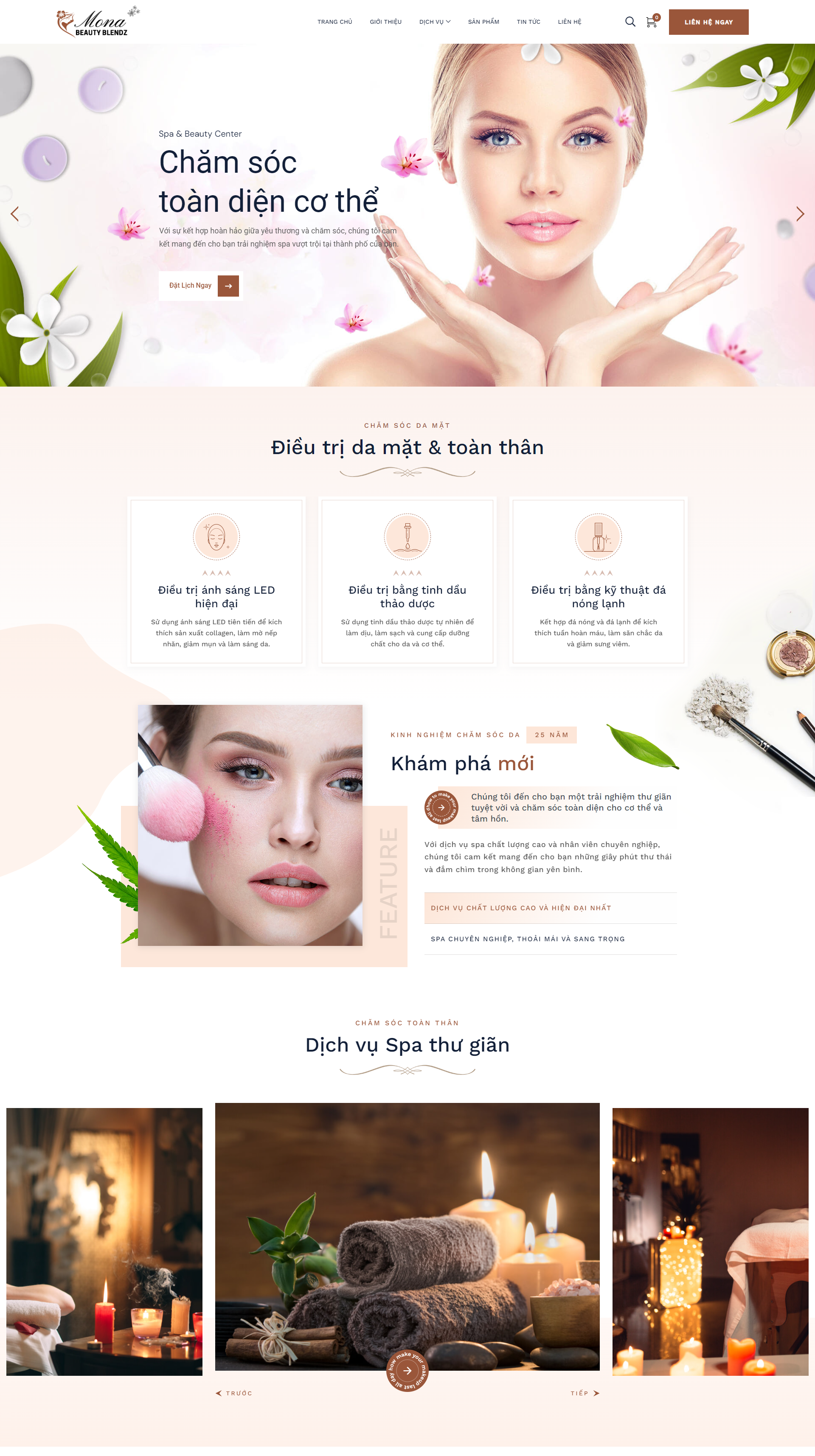Mẫu website Giới Thiệu Dịch Vụ Spa Đẹp Và Mới Mẻ