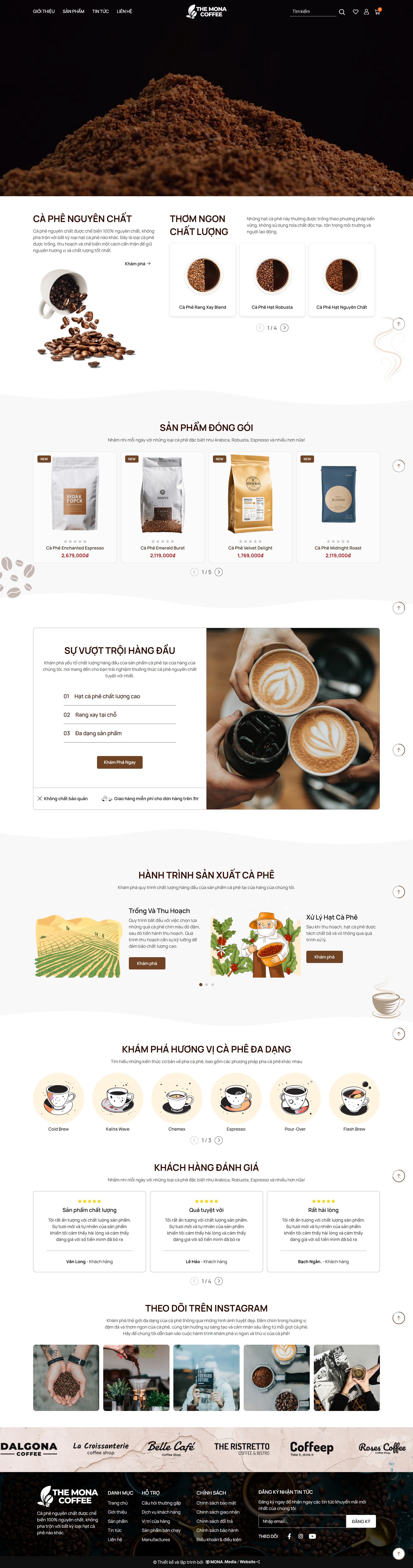 Mẫu website Bán Cà Phê Hiện Đại Và Sang Trọng